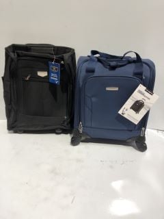 2 X ITEMS INCLUDED BLACK TRAVEL SUITCASE