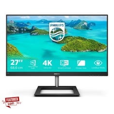 PHILIPS 278E1A - 27 INCH 4K MONITOR, 60 HZ, 4 MS, IPS, SPEAKERS, FLICKERFREE, SMART IMAGE (3840 X 2160, 350 CD/M², HDMI/DP) RRP €296.