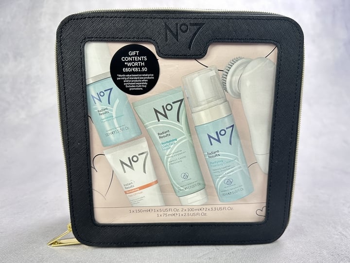 No7 Radiant Results Gift Set Including Sonic Action Cleaning Brush (VAT ONLY PAYABLE ON BUYERS PREMIUM) (BAAP69)