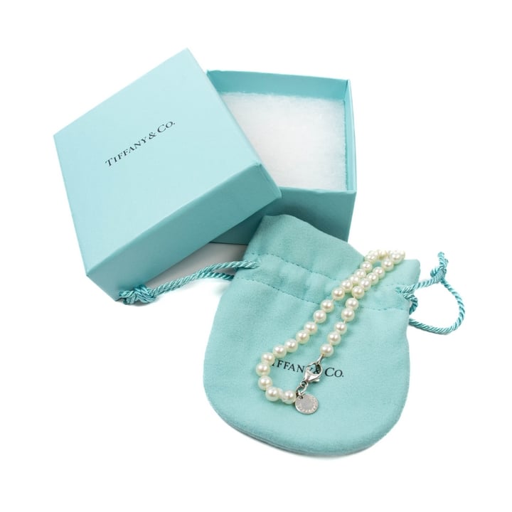 Tiffany & Co Pearl Bracelet, Size 19cm Approx With Box And Dust Bag