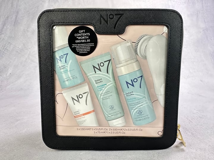 No7 Radiant Results Gift Set Including Sonic Action Cleaning Brush (VAT ONLY PAYABLE ON BUYERS PREMIUM) (BAAP70)