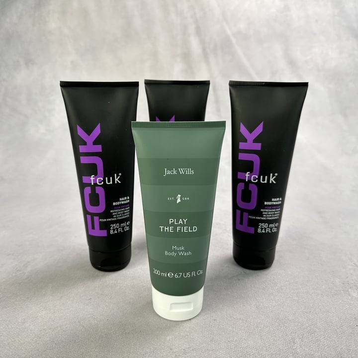 FCUK Hair And Bodywash 250ml x3 And 1x jack Wills Play The Field Musk Body Wash (VAT ONLY PAYABLE ON BUYERS PREMIUM) (BAAP164)