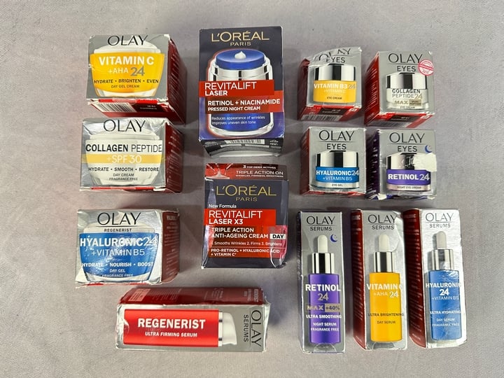 L'OREAL And Olay various Creams & Serums Including olay Collagen Peptide +SPF 30 12x Units (VAT ONLY PAYABLE ON BUYERS PREMIUM) (MPSS03022431)