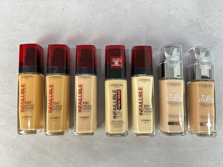 L'OREAL True Match & Infaillible 32H Fresh Wear Foundation Various Colours 7x Units (VAT ONLY PAYABLE ON BUYERS PREMIUM) (MPSS03022435)