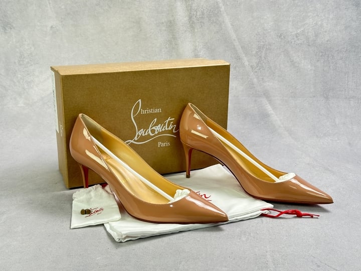 Christian Louboutin Katie 70 Patent-Leather Shoes, With Box, Dust Bags And Spare Heel Tips - Size 38.5