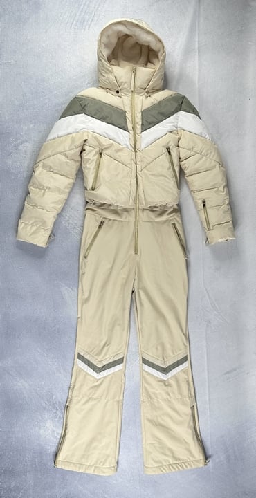 MY SUNDAY SKI, Chevron Ski Suit In Sand - Size L