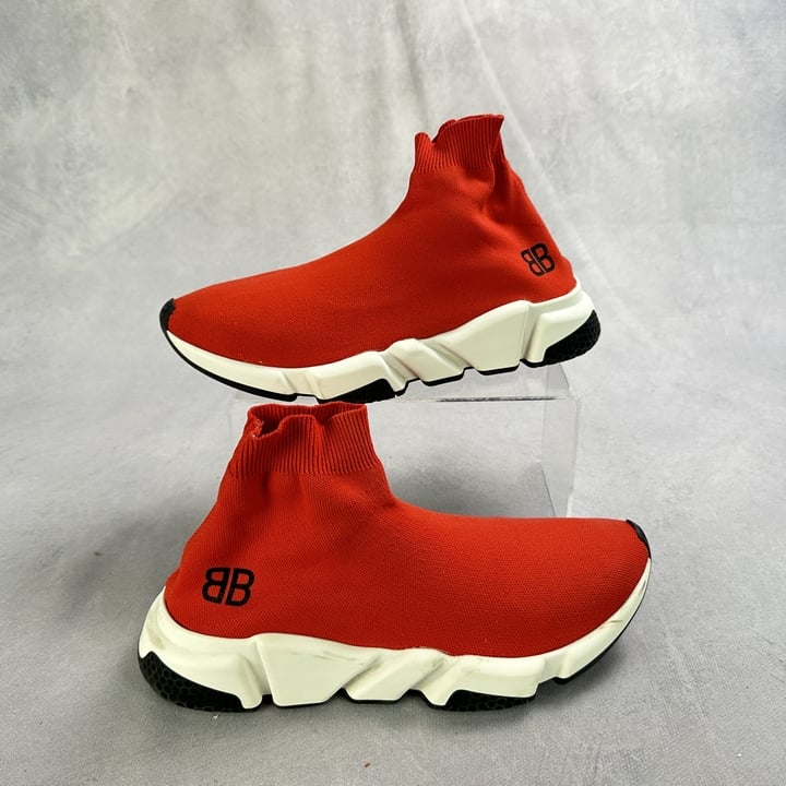 Balenciaga Speed Red Sneakers - Size UK 6 (VAT ONLY PAYABLE ON BUYERS PREMIUM)