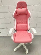 DELTACO GAMING GAMING CHAIR RGB PCH90 - GAMING CHAIR WITH ARMRESTS, BACKREST, CUSHION, ERGONOMIC OFFICE CHAIR, GAMING CHAIR, RGB LIGHTING, VEGAN LEATHER, 120 KG, (GAM-080-P) PINK (P.V.P 259'75€).