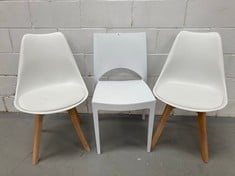 3 X WHITE HOME CHAIRS INCLUDING BARONI.