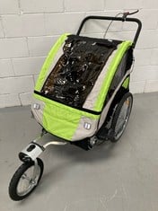 2 IN 1 CHILDREN'S BIKE TRAILER IN FLUORESCENT GREEN (WITHOUT FLAG)(P.V.P 187'99€).