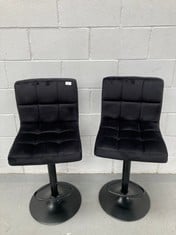 2 X BLACK VELVET SONGMICS STOOLS.