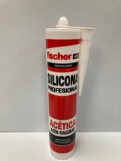 65 X FISCHER - PROFESSIONAL ACETIC CLEAR SILICONE FOR SEALING NON-POROUS, WATER-CONTACTING SURFACES, 300ML, (EXPIRED 10/2024).