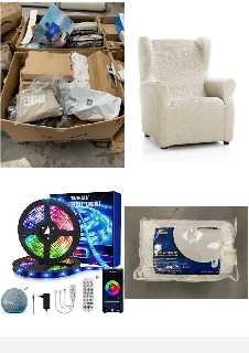 PALLET OF ASSORTED ITEMS INCLUDING SOFA COVERS.