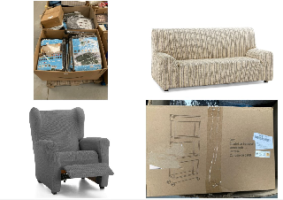 PALLET OF A VARIETY OF ITEMS INCLUDING SOFA COVERS OF DIFFERENT SIZES AND MODELS.