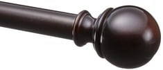 22 X CURTAIN ROD WITH ROUNDED ENDS, 183 TO 366 CM, BRONZE.