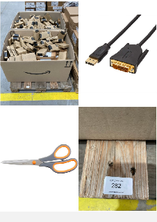 PALLET OF MISCELLANEOUS ITEMS INCLUDING MULTI-PURPOSE SCISSORS .