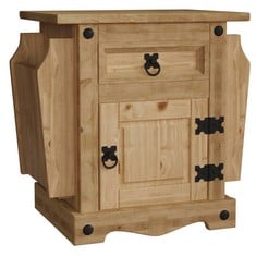 2 X HOME DISCOUNT CROWN - RECTANGULAR SIDE TABLE WITH 1 DRAWER (SOLID WAXED PINE) 51.5 X 54 X 38 CM.