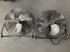 2 X TAURUS SIROCCO 18 - AIR CIRCULATOR FAN, 3 SPEEDS, 3 METAL PROPELLERS, 45 CM DIAMETER, ADJUSTABLE INCLINATION, 120 W, REMOVABLE GRILLE, SILENT, NON-SLIP BASE, COLOUR CHROME.