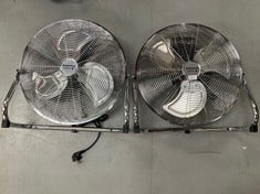 2 X TAURUS SIROCCO 18 - AIR CIRCULATOR FAN, 3 SPEEDS, 3 METAL PROPELLERS, 45 CM DIAMETER, ADJUSTABLE INCLINATION, 120 W, REMOVABLE GRILLE, SILENT, NON-SLIP BASE, COLOUR CHROME.