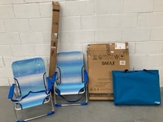 5 X CAMPING ITEMS INCLUDING AKTIVE FOLDING CHAIR.