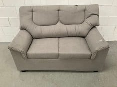 TWO SEATER SOFA YUQUE GREY COLOUR AND BLACK LEGS (BROKEN FRONT PART).