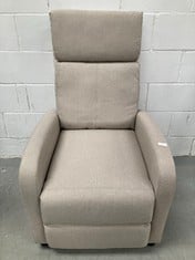 ZZ DON DESCANSO - BEIGE VERONA FABRIC RECLINING ARMCHAIR, RELAX ARMCHAIR WITH FOOTREST, PUSH OPENING SYSTEM, COMPACT, 2 RECLINING POSITIONS AND ZERO POSITION, LOUNGE CHAIR RECLINING UP TO 160º(DAMAGE