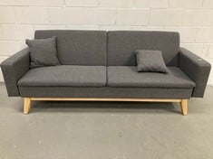 ZZ DON DESCANSO REINE - 3 SEATER SOFA BED, UPHOLSTERED IN FABRIC, BOOK OR CLICK-CLACK OPENING SYSTEM, INCLUDES 2 CUSHIONS, CHARCOAL GREY COLOUR, SOFA: 201 X 73 X 79 CM, BED: 201 X 99 X 42 CM .