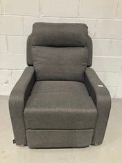 NALUI - ONE FABRIC RECLINING RELAX ARMCHAIR (77X87X95CM) WITH MANUAL PUSH OPENING AND REINFORCED STRUCTURE. LOUNGE ARMCHAIR UPHOLSTERED IN FABRIC WITH RECLINING 160º CHARCOAL GREY (P.V.P 199,80€).