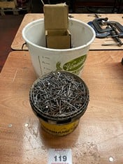 2 x Tubs of Nails and 1 x Small Box of  Countersunk Screws