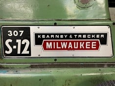 Kearney & Trecker Milwaukee 307 S-12 Horizontal Milling Machine   S/N 666 0652