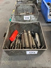 Tote Pan of Various Drills and Dead Centres