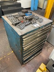 11 Drawer Steel Tool Cabinet to Include Quantity of Various Size Machine Jaws