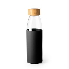 4 X GLASS BOTTLES WITH BAMBOO STOPPER AND SILICONE SLEEVE IN FIVE DIFFERENT COLOURS. CAPACITY 540 ML. PERFECT TO SURPRISE YOUR CUSTOMERS AND PROMOTE YOUR BUSINESS.