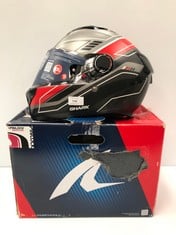 MOTORBIKE HELMET SHARK BLACK AND RED COLOUR SIZE XXL-LOCATION 13A.