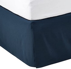 6 X NAVY BLUE BED SKIRT (SEALED) - LOCATION 28A.