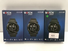 3 X SMARTWATCHES WITH BLUETOOTH, HEART RATE MONITOR, STEP COUNTER, BLOOD PRESSURE AND SEDENTARY REMINDERS