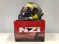 MOTORBIKE HELMET NZI TRENDY CANADIAN GREY AND YELLOW COLOUR SIZE XS - LOCATION 8B.