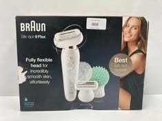 BRAUN SILK-ÉPIL 9 FLEX WOMEN'S ELECTRIC EPILATOR FOR EASIER EPILATION, 4 ATTACHMENTS, CASE, 9-006 FLEX (P.V.P 154€) - LOCATION 23C.