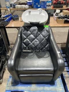 DIR HAIRDRESSING HAIR WASHING FAUX BLACK LEATHER CHAIR