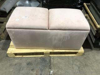 CORAL PINK HELSINKI OTTOMAN STORAGE BOX SPLIT LID