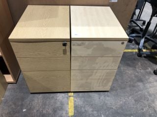 2X THREE DRAW LOCKING END TABLE UNITS