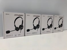 4 X MEVIDEO WIRED HEADPHONES MODEL:MWH-1 (TOTAL RRP 82€)