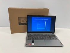 LAPTOP LENOVO IDEAPAD 1 15AMN7 256 GB (ORIGINAL RRP - 549,00 EUROS) IN GREY. (WITH BOX AND CHARGER, BROKEN CASE ON SCREEN, SEE IN PHOTOS). AMD RYZEN 3 7320U, 8 GB RAM, , AMD RADEON GRAPHICS [JPTZ8021