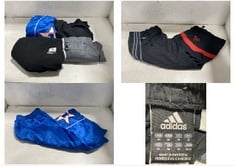 4 X ASSORTED CLOTHES TO INCLUDE ADIDAS BLUE BASKETBALL SHORTS - SIZE L