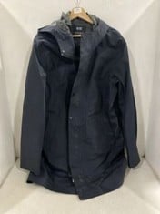 UNIQLO NAVY WATERPROOF COAT WITH HOOD - SIZE L