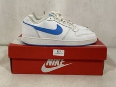 NIKE EBERNON LOW TRAINER WHITE / BLUE - SIZE 7