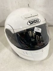 SHOEI FULL FACE HELMET WHITE TO INCLUDE IMPACTA FOAM RACER BIKE GLOVES BLACK