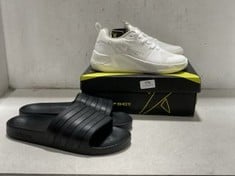 ADIDAS ADILETTE AQUA BLACK SLIDERS - SIZE 11 TO INCLUDE DROP SHOT ZAPATILLAS TRAINERS WHITE - SIZE 7