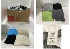 BOX OF ASSORTED CLOTHES TO INCLUDE H&M GREY WOOL SKIRT - SIZE S