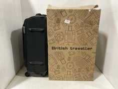 BROLITE BLACK 4 WHEEL SUITCASE TO INCLUDE BRITISH TRAVELLER BLACK 4 WHEEL SUITCASE